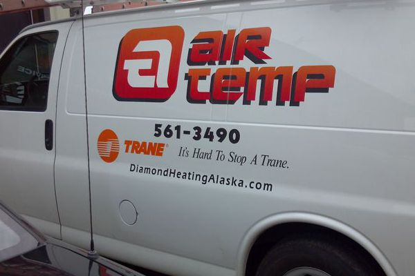 Vinyl Logo & Letters on Air Temp Van